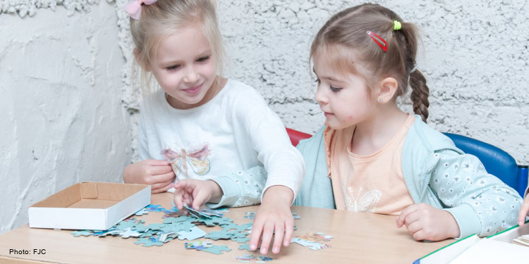 Young children playing