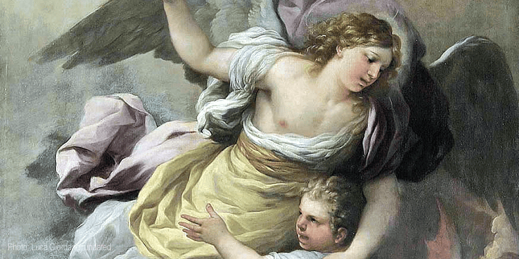 Ángel de la Guarda Luca Giordano undated oil painting on canvas