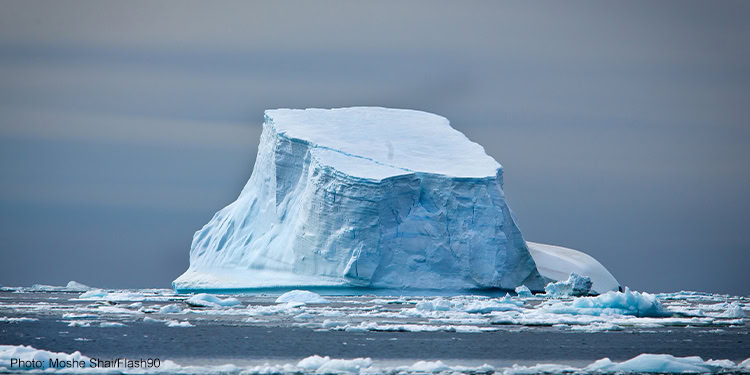 Illustration of icebergs in Antarctica