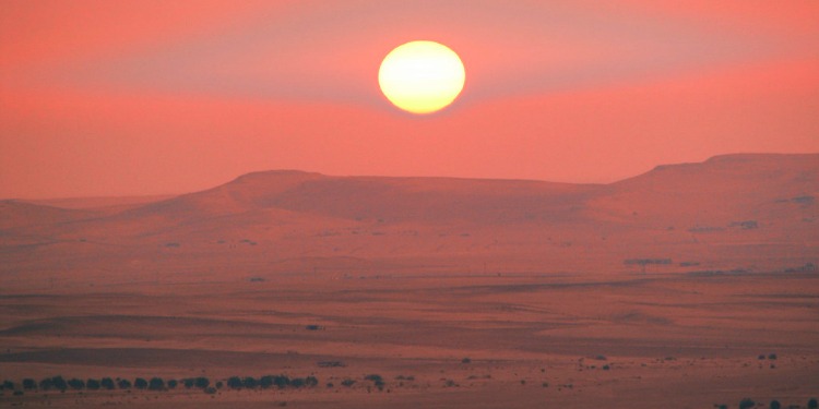 Sun over Negev Desert