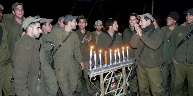 IDF soldiers celebrate Hanukkah, story of Maccabees victory