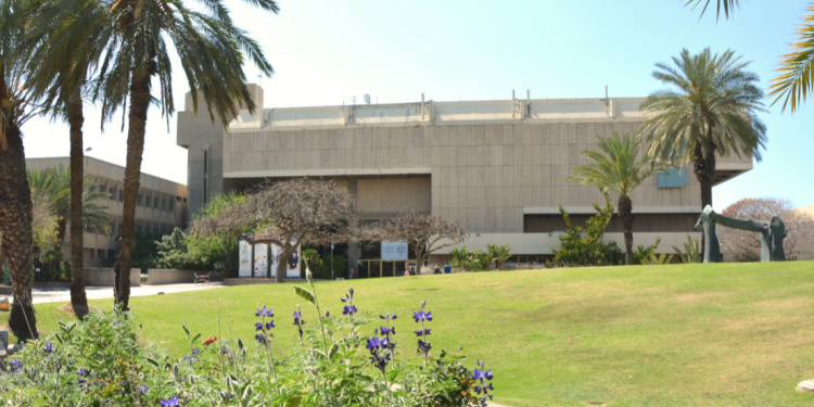 Tel Aviv University's campus landscape during the day.