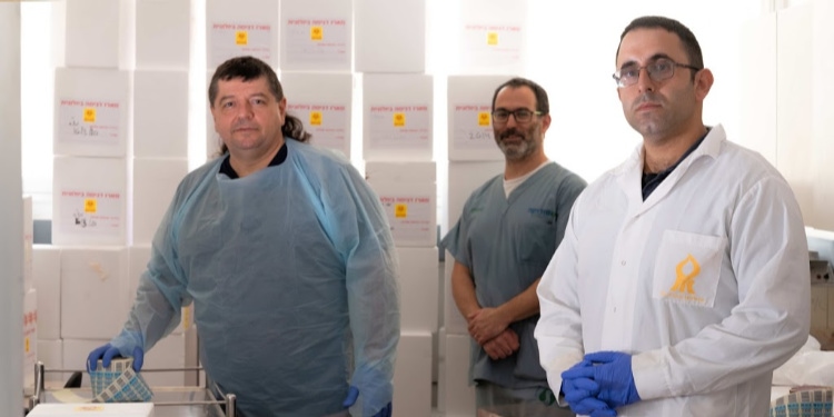 Students and Faculty in the lab at The Shraga Segal Department of Microbiology and Immunology of Ben Gurion University during the Coronavirus (COVID-19) pandemic