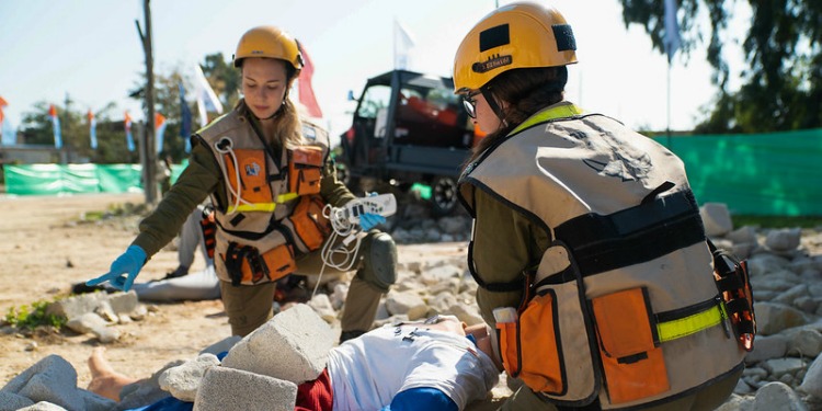 IDF soldiers perform emergency preparedness drill