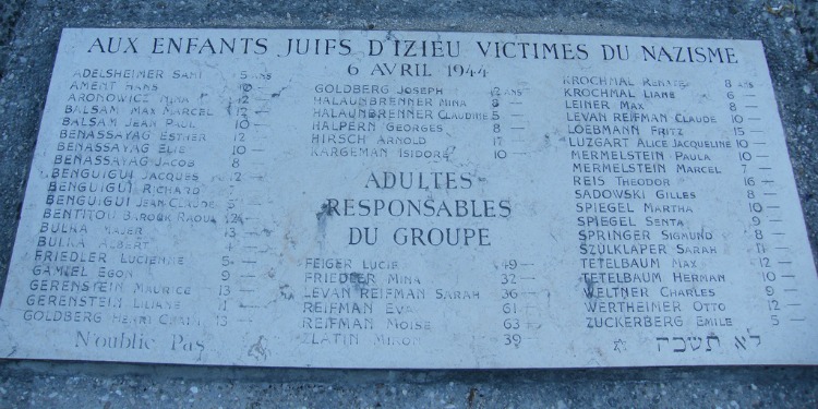Plaque of a French Memorial to young Holocaust victims.