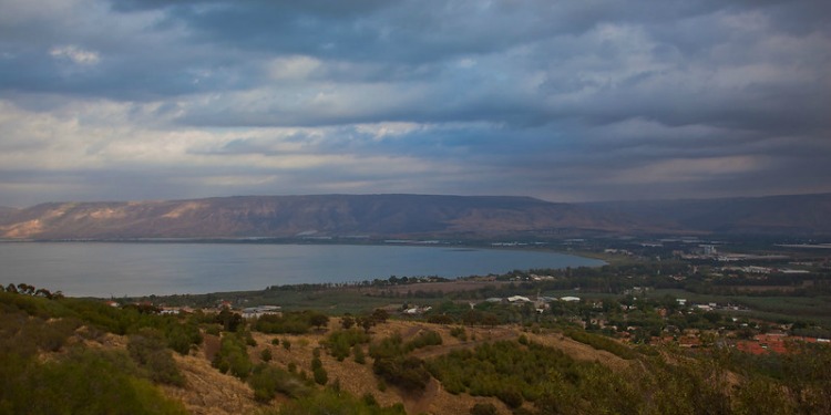 Rain clouds over Sea of Galilee