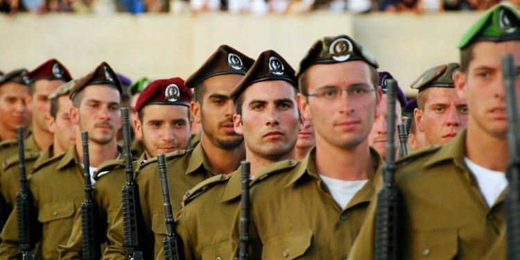 Soldiers lined up at attention.