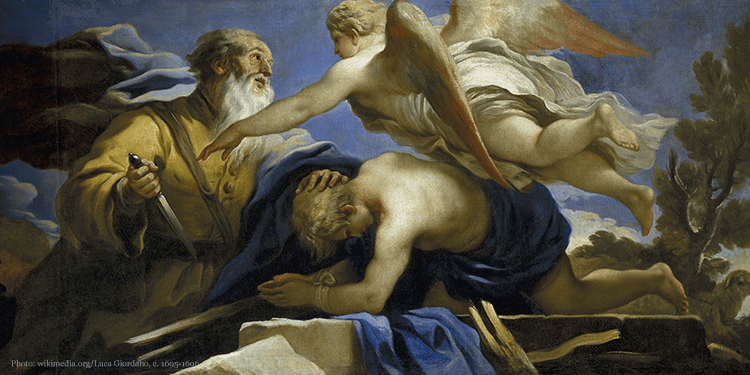 A painting of the sacrifice of Isaac