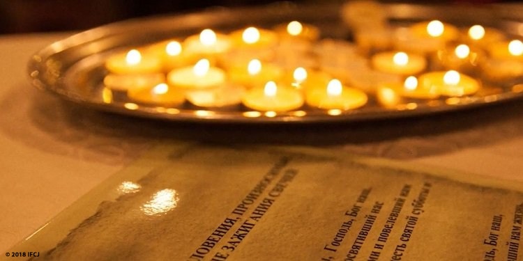 Candles lit during Passover