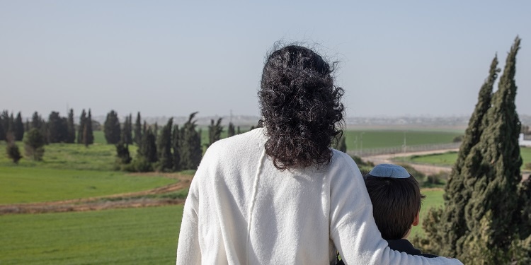 Ronit and Guy, 9, Ador, overlooking Gaza