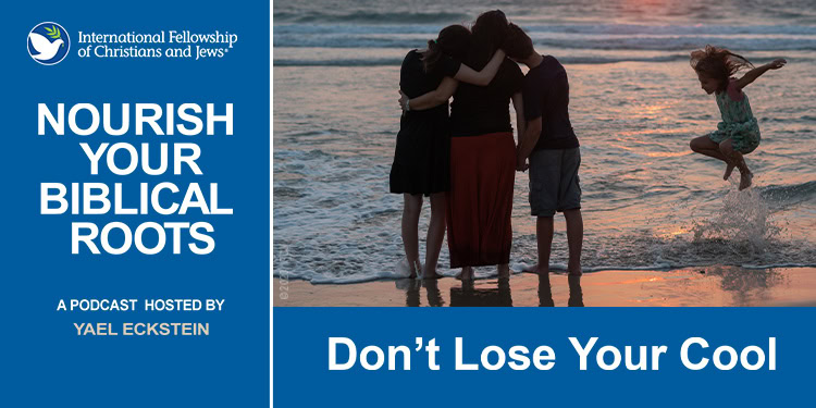 Don't Lose Your Cool - podcast graphic - Eckstein family by sea in Holy Land of Israel