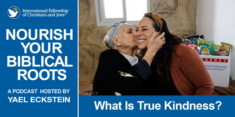 Yael Eckstein embraces an elderly Jewish woman, showing true kindness