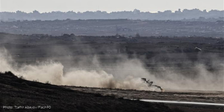 Israeli soldiers seen in Gaza on July 30.