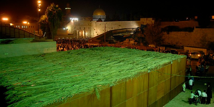 Aerial image of a Sukkah in Jerusalem.