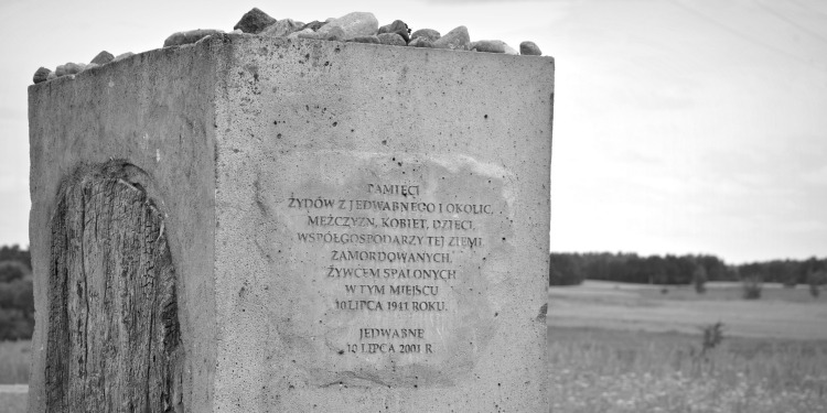 Black and white image of a memorial.