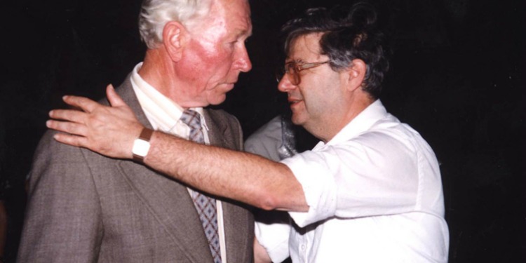 Jaroslavas Rakevicius and Justice Aharon Barak in Israel