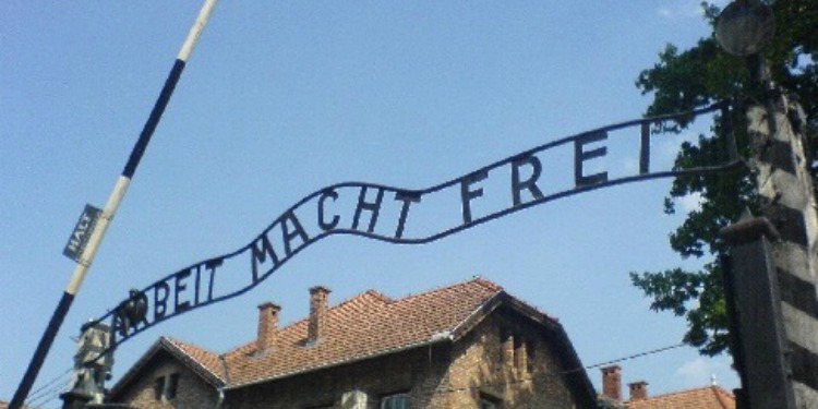 The front gate of Auschwitz