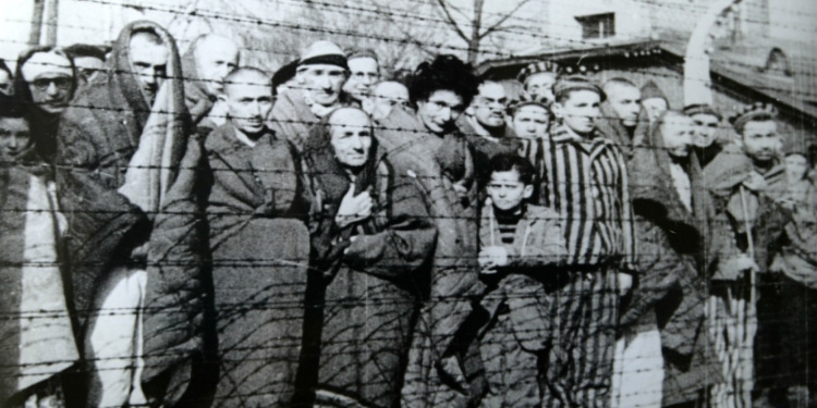 Liberated prisoners at Auschwitz