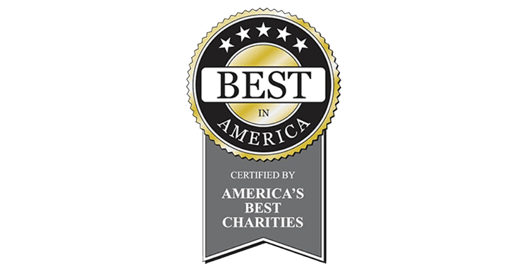 IFCJ charity award badge recognizing excellence in humanitarian aid and community service, awarded by America's Best Charities.