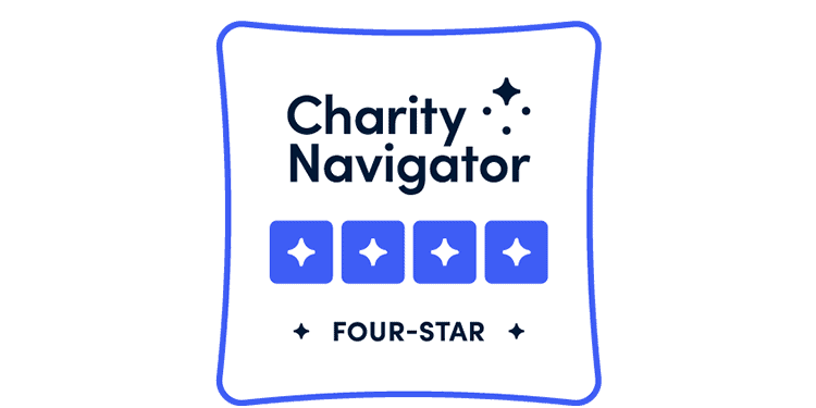 Charity Navigator four-star rating badge indicating high nonprofit accountability and transparency for IFCJ.