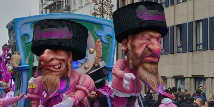 An antisemitic float in Belgium.