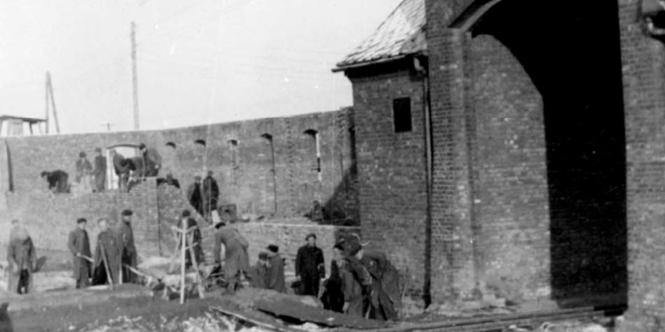 Entrance to Auschwitz, where Lorenzo Perrone saved Primo Levi