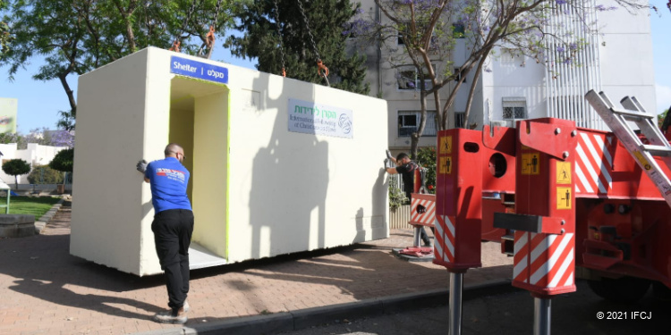 Fellowship bomb shelters being placed in Israel