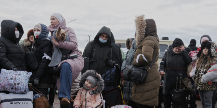 Refugees at border of Ukraine and Moldova, March 3, 2022