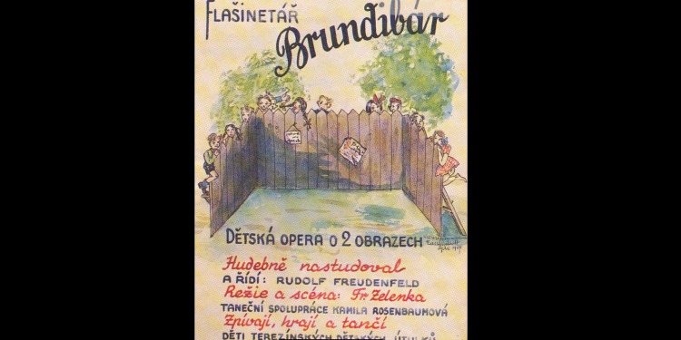 Old poster for Brundibar, she sang opera in a concentration camp.