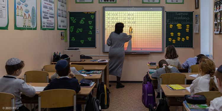 Children learning in a classroom