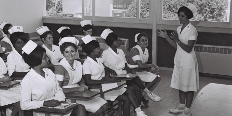 Nursing students in Tel Aviv, 1968