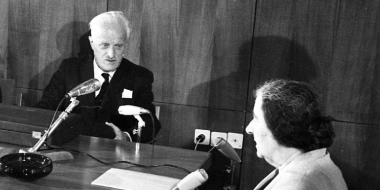 Yoel Zussman of Israel Supreme Court with PM Golda Meir, 1969