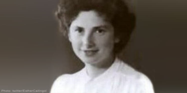 A black and white image of Esther Cailingold