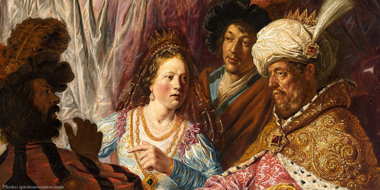 Queen Esther tells King Xerxes of Haman’s evil plot to kill the Jews
