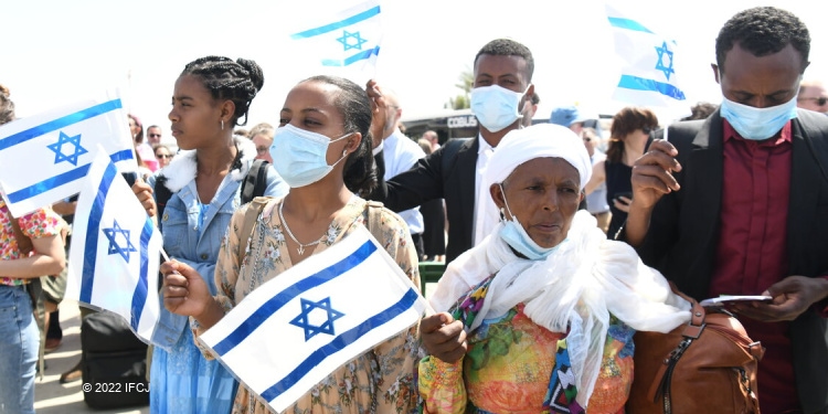 Ethiopian Jews arrive on Fellowship Freedom Flight in Israel, 2022