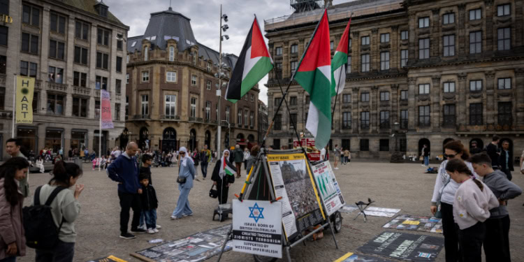 Anti-Israel protest in Amsterdam, Netherlands, 2024