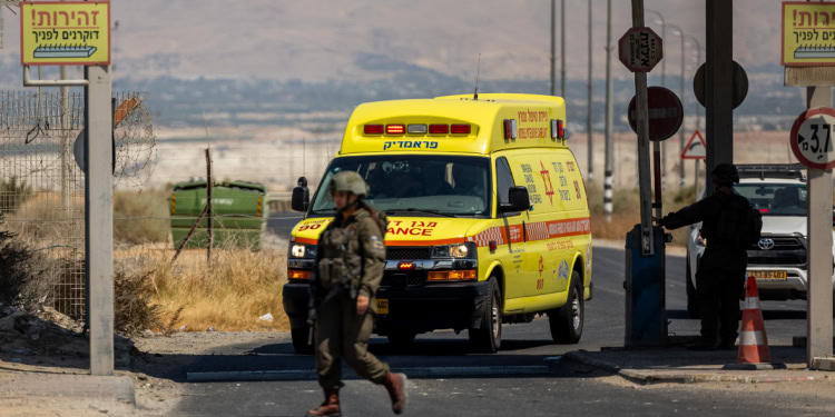 Israeli security at scene of terror shooting, Allenby Bridge, September 2024