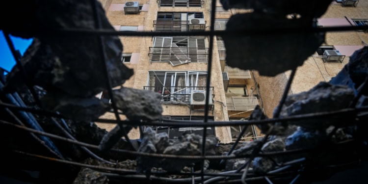 Damage from Hezbollah rocket attack on northern Israel, October 8, 2024
