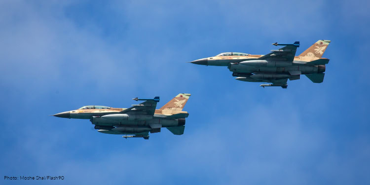 Illustration of the F-16 Israeli Air Force planes. May 9, 2019.