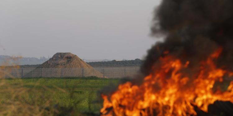 Fires burn on day rockets fired from Israel-Gaza border, January 26, 2023