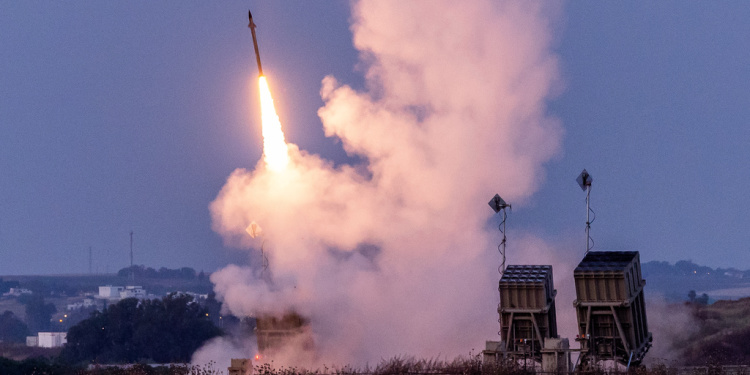 Iron Dome fired at terrorist rockets, May 10, 2023, Sderot, Israel