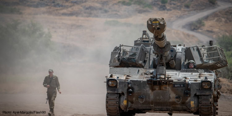 Israeli soldiers take part in a large-scale military exercise of the Nahal Brigade.