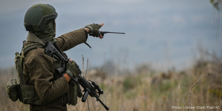 Members of an emergency squad seen during a training session in the outskirts of the northern Israeli town of Katsrin, December 21, 2023.