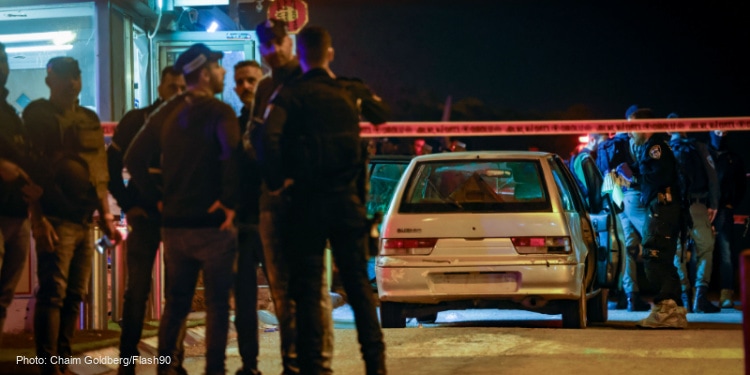 Police, security personnel, scene of stabbing attack, attack, west bank