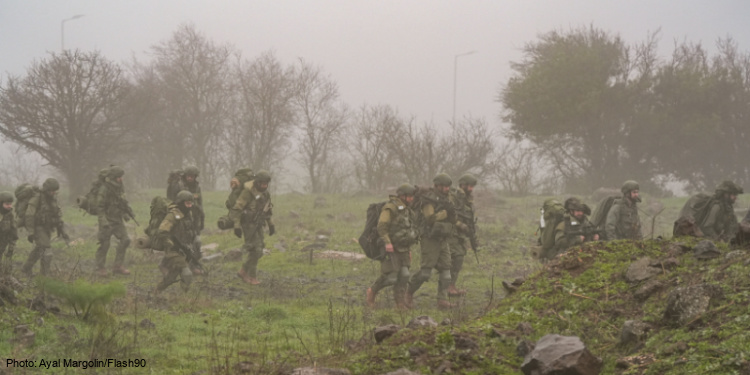 Israeli reserve soldiers, military drill, northern Israel