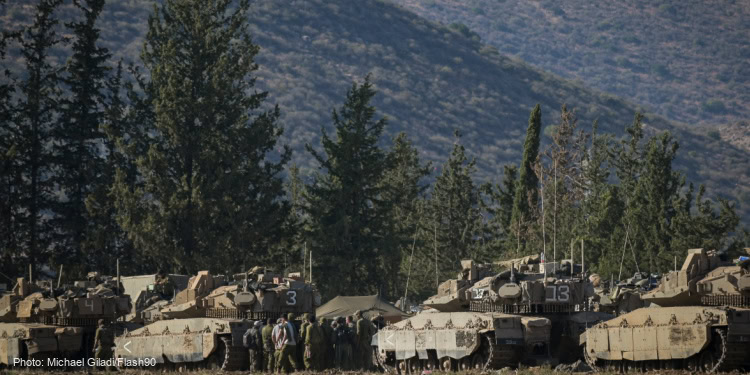 Israeli soldiers seen at a staging area near the Israeli border with Lebanon, September 30, 2024. (Photo: Michael Giladi/Flash90)