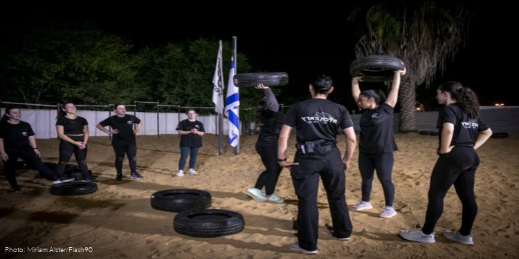Young Israeli women (seniors in high school) seen during a training at "Malcat haEretz" (the Queen of the Land) training grounds in central Israel. Malcat haEretz is a preparation project for significant services in the IDF and is intended for girls only and operates on two fronts:nThe first - adapted physical preparation for girls and the second - to acquire knowledge and tools to face the challenges of services as women within a dominantly male system. Malcat haEretz was founded by Shir Peled, the first female undercover in the IDF, lecturer, mentor and social entrepreneur along with Orit Shima, owner and trainer of the running club All Out. October 8, 2024
