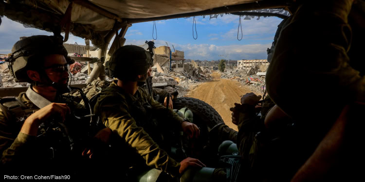 Israeli soldiers operating in the northern Gaza Strip, on November 28, 2024.