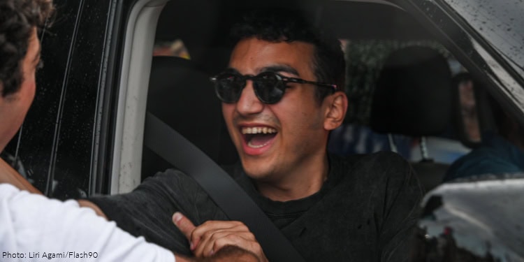 Former hostage Edan Alexander returning to his home in New Jersey, June 19, 2025. Photo: Liri Agami/Flash90