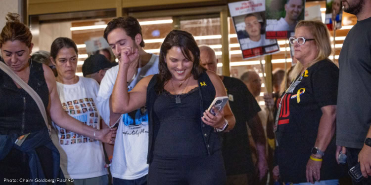 Celebrations at Hostage Square in Tel Aviv as negotiators set sign a deal freeing all hostages from Gaza. October 09, 2025